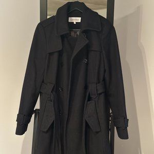 Calvin Klein - Women’s Gray Wool Pea Coat
